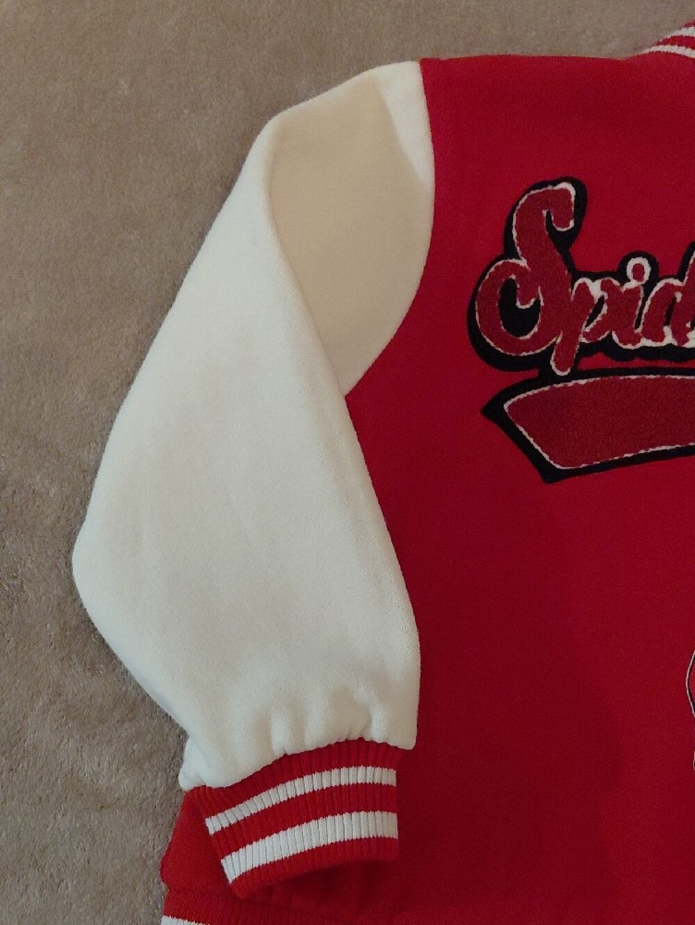 Marvel Red & White Kids Spider-Man Varsity Hoodie Jacket 4T Spidey - Picture 9 of 11